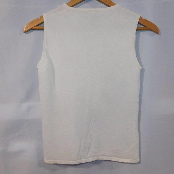 Mac & Jac off White Floral Sleeveless Tank  Top - Picture 4 of 8